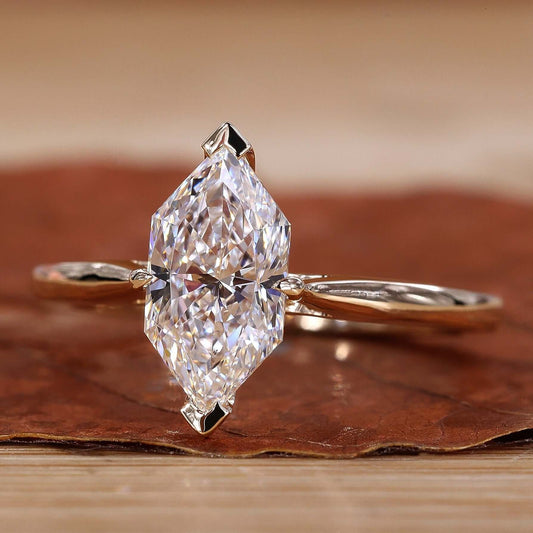 Dutch Marquise Cut Diamond Solitaire Engagement Ring