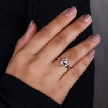 Lozenge Cut Diamond Solitaire Engagement Ring
