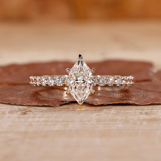 Dutch Marquise Ring In Hidden Halo Design