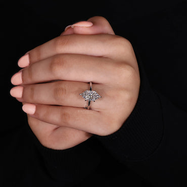 Dutch Marquise Ring with Hidden Halo