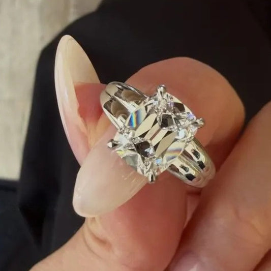 2 CT Cushion Moissanite Solitaire Gold Engagement Ring
