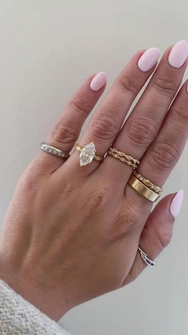 4 CT Marquise Cut Moissanite Diamond Engagement Ring