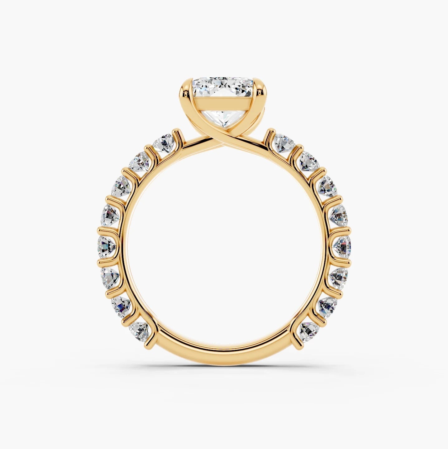 2.50CT Radiant Cut Moissanite Diamond Pave Engagement Ring