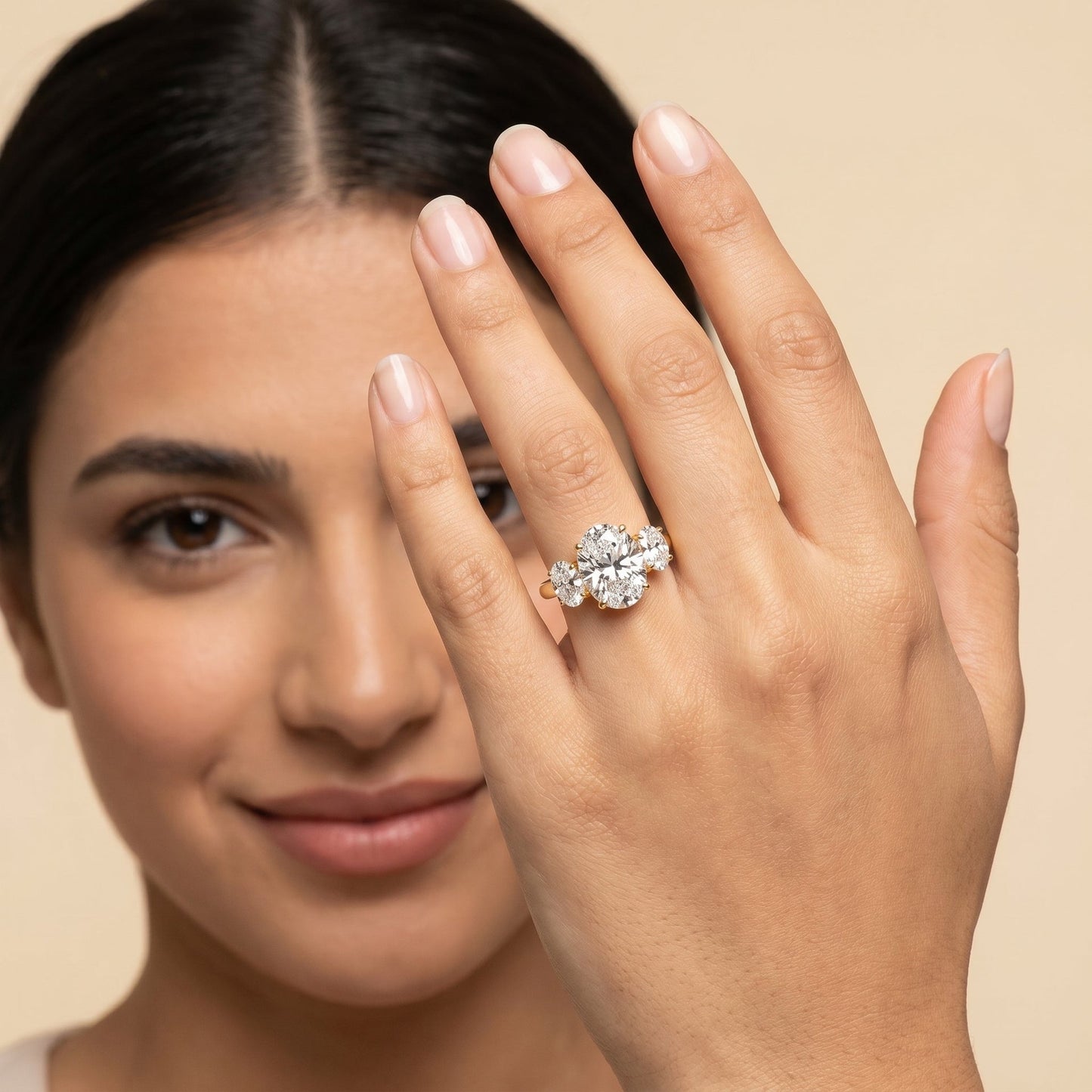 1.50 CT Oval Cut Three Stone Moissanite Diamond Engagement Ring