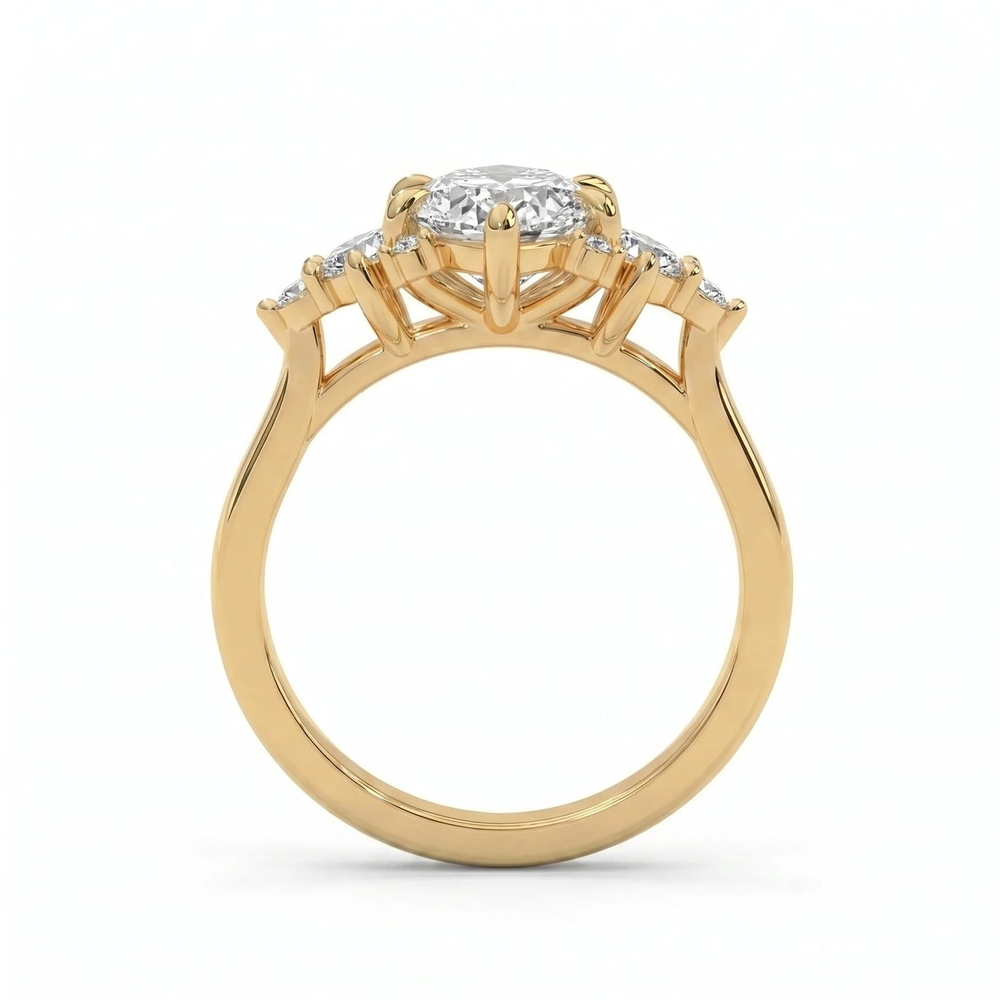 4.0CT Marquise Diamond Moissanite Cluster Engagement Ring