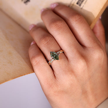 Nature Inspired Dutch Marquise Ring in Art Deco Style