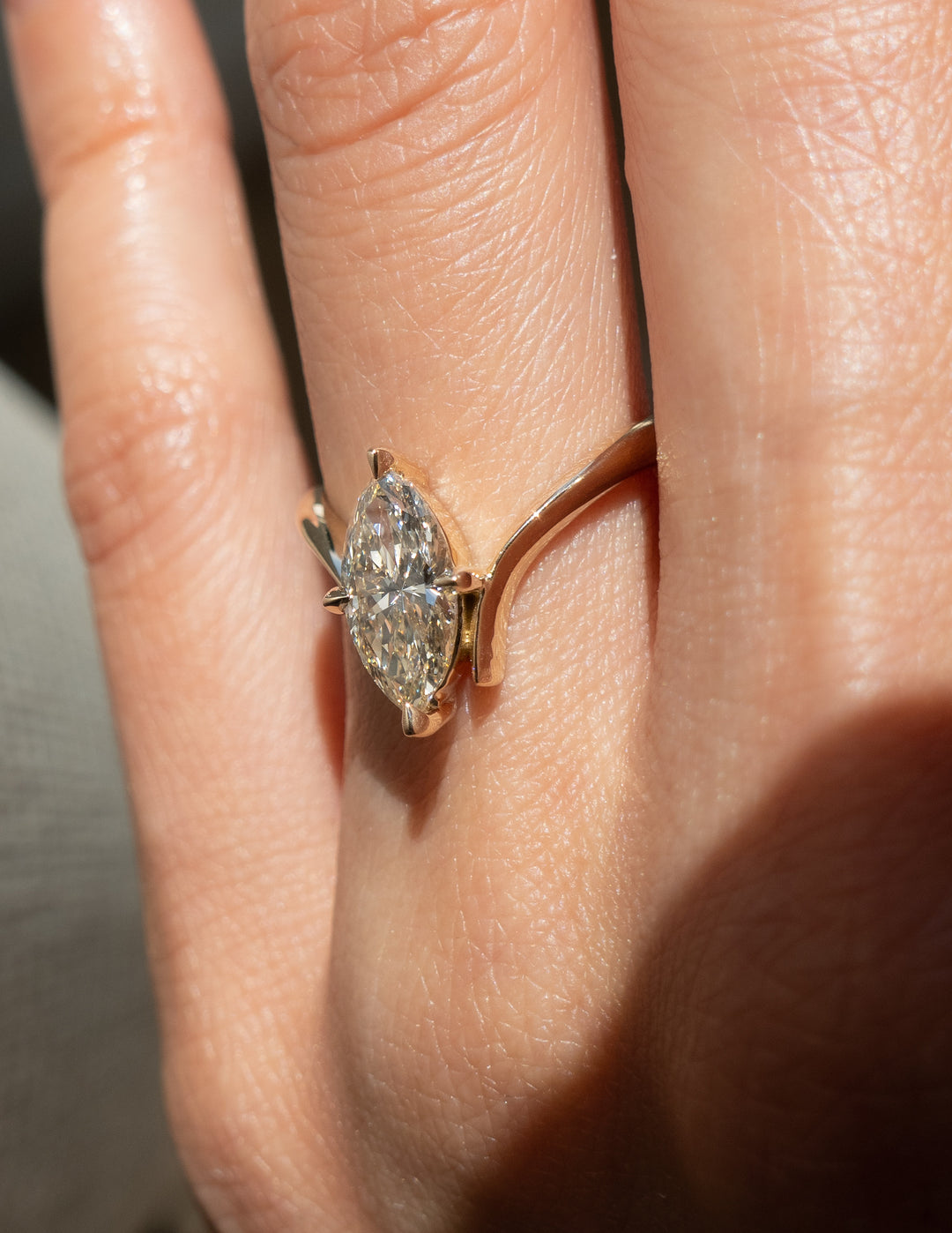 2.0CT Marquise Cut Moissanite Unique Engagement Ring
