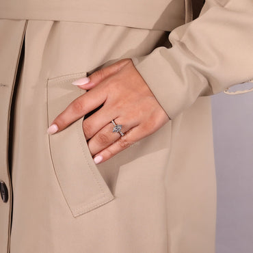 Dutch Marquise Ring In Hidden Halo Setting