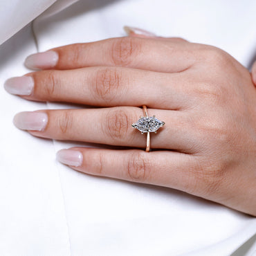 Dutch Marquise Diamond Cathedral Setting Ring