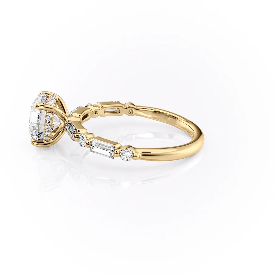 1.0CT Round Diamond Moissanite Pave Engagement Ring