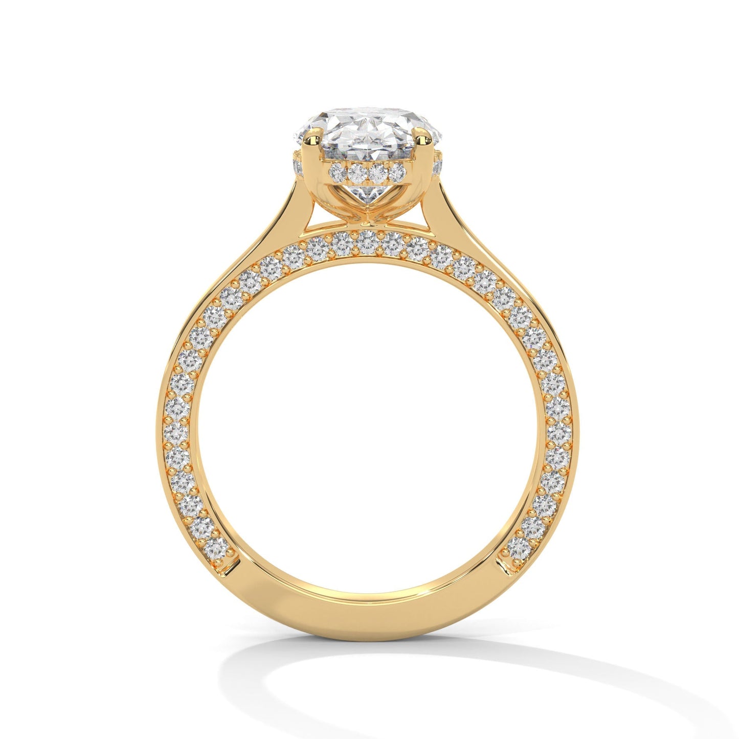 1.50 CT Oval Cut Cigar Band Moissanite Diamond Engagement Ring