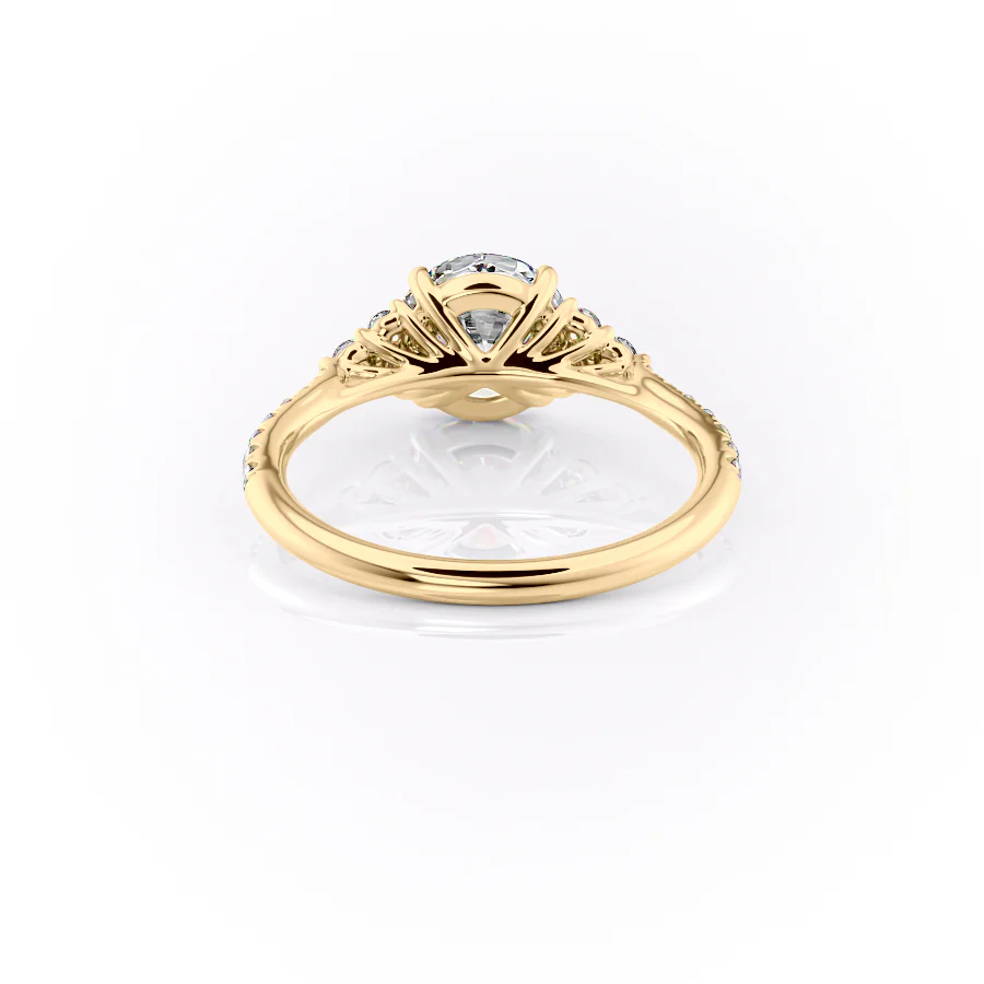 1.50 CT Round Cut Moissanite Diamond Cluster Pave Engagement Ring