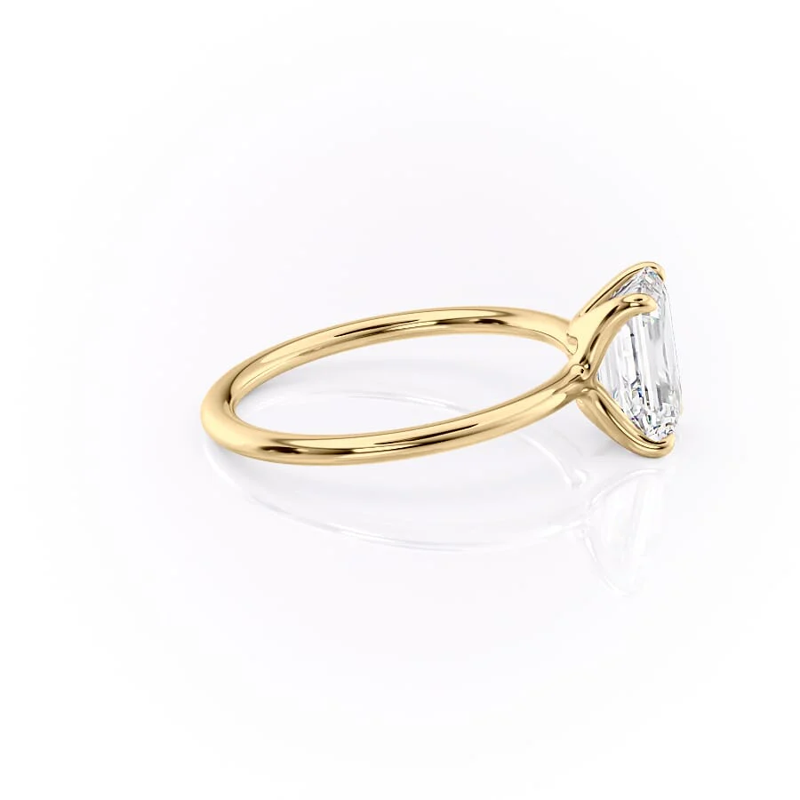 1.50 CT Emerald Cut Cluster Moissanite Diamond Solitaire Engagement Ring