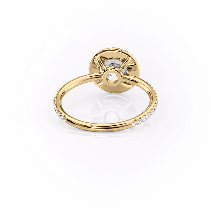 1.0CT Round Diamond Moissanite Halo Engagement Ring
