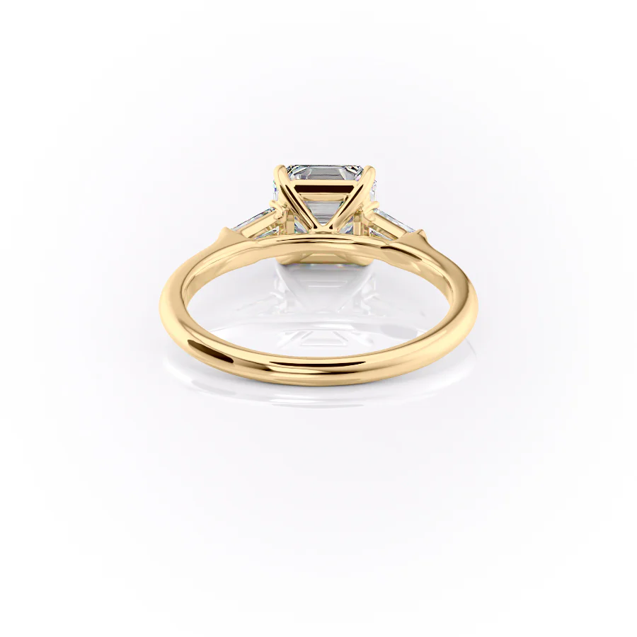 1.0CT Asscher Diamond Moissanite Three Stone Engagement Ring