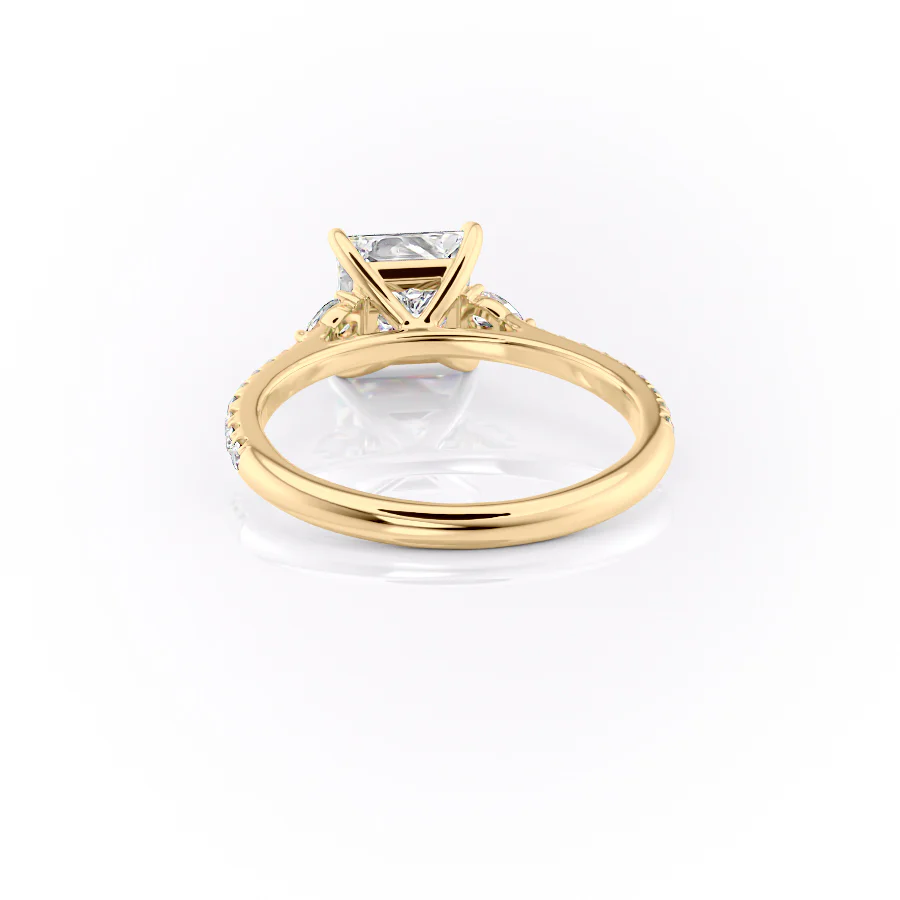 1.0CT Princess Diamond Moissanite Three Stone Engagement Ring