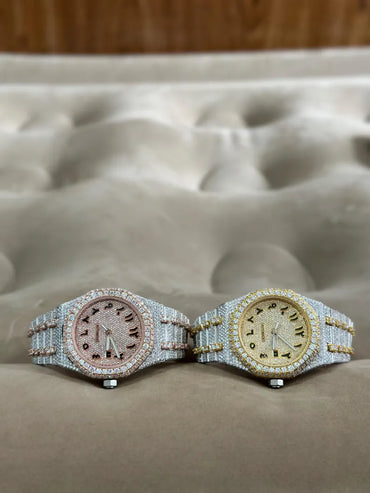 Custom Diamond Hip Hop Automatic Watch : Luxury Moissanite Iced Out Watch