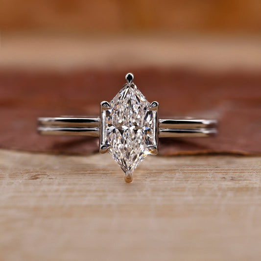Dutch Marquise Ring with Dual Shank Setting