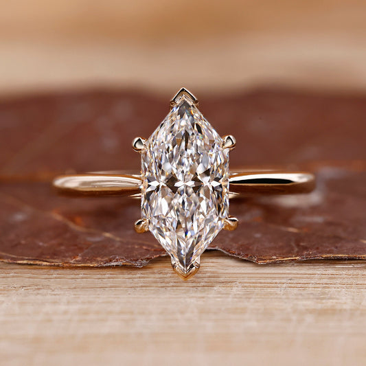 Dutch Marquise Engagement Ring With Hidden Halo Setting