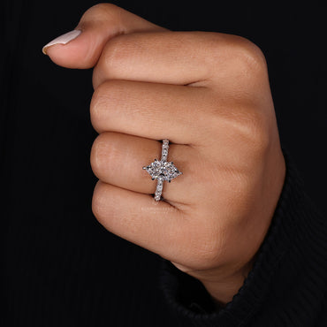 Milgrain Engagement Ring - Dutch Marquise Diamond