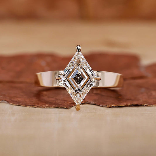Lozenge Cut Diamond Solitaire Engagement Ring