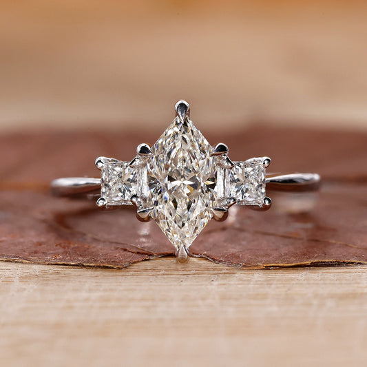 3 Stone Diamond Ring - Dutch Marquise Diamond