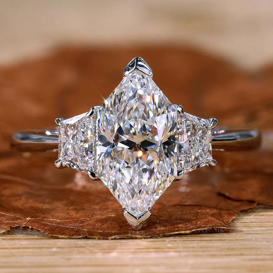 Dutch Marquise Cut Diamond Engagement Ring for Women