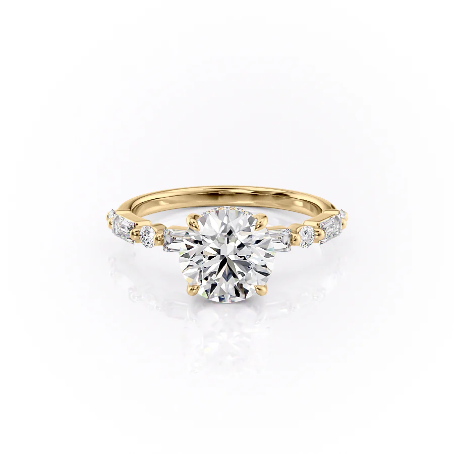 1.0CT Round Diamond Moissanite Pave Engagement Ring