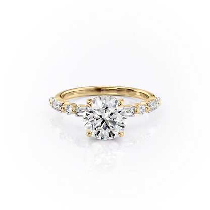 1.0CT Round Diamond Moissanite Pave Engagement Ring