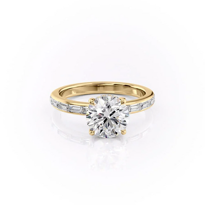 1.50 CT Round Cut Moissanite Diamond Pave Engagement Ring