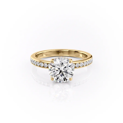 1.50 CT Round Cut Pave Moissanite Diamond Engagement Ring