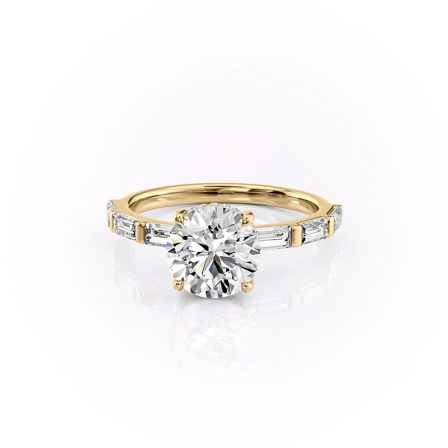 1.50 CT Round Cut Pave Moissanite Diamond Engagement Ring