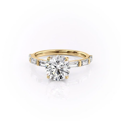 1.50 CT Round Cut Pave Moissanite Diamond Engagement Ring