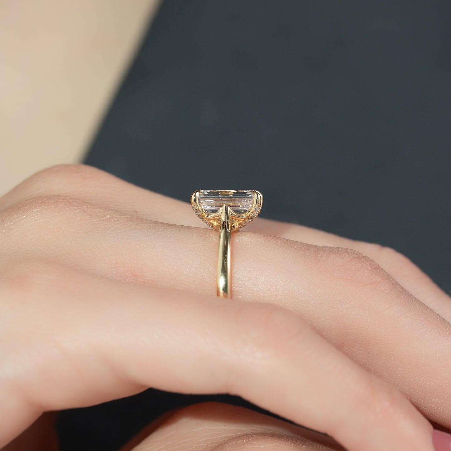 1.50 CT Emerald Cut Solitaire Moissanite Diamond Engagement Ring