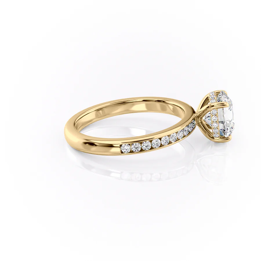 1.50 CT Round Cut Pave Moissanite Diamond Engagement Ring