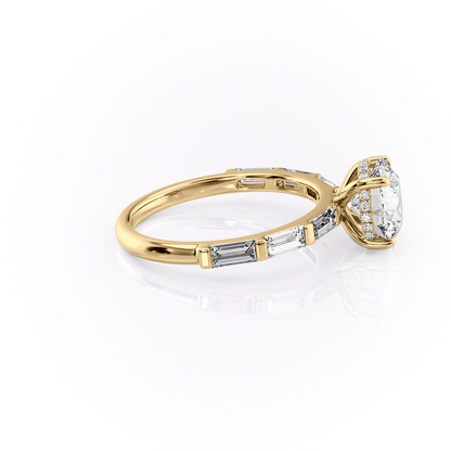 1.50 CT Round Cut Pave Moissanite Diamond Engagement Ring