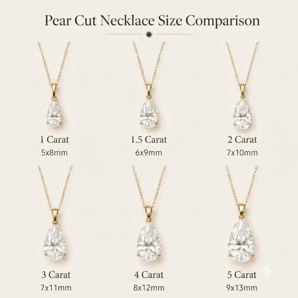 Pear Cut Moissanite Solitaire Charm Necklace Pendant