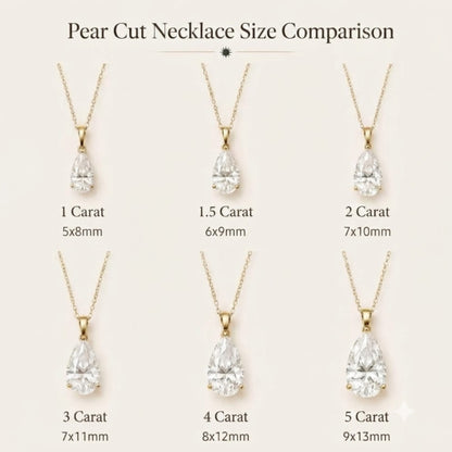 Pear Cut Moissanite Solitaire Charm Necklace Pendant