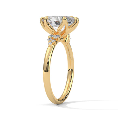 3.50 CT Oval Cut Unique Cluster Moissanite Diamond Engagement Ring