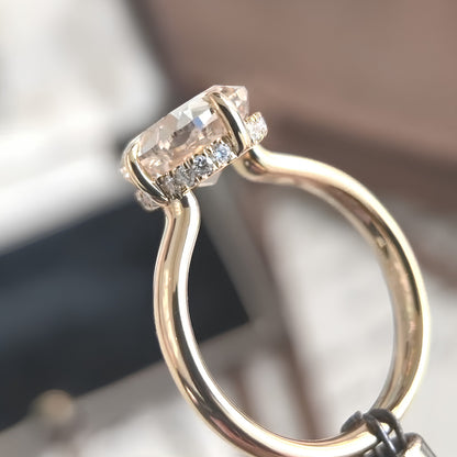 Handmade 2.5 CT Cushion Cut Moissanite Engagement Ring in Yellow Gold