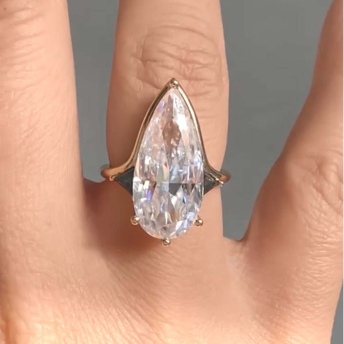 6 Carat Pear Cut Lab-Grown Diamond Solitaire Engagement Ring