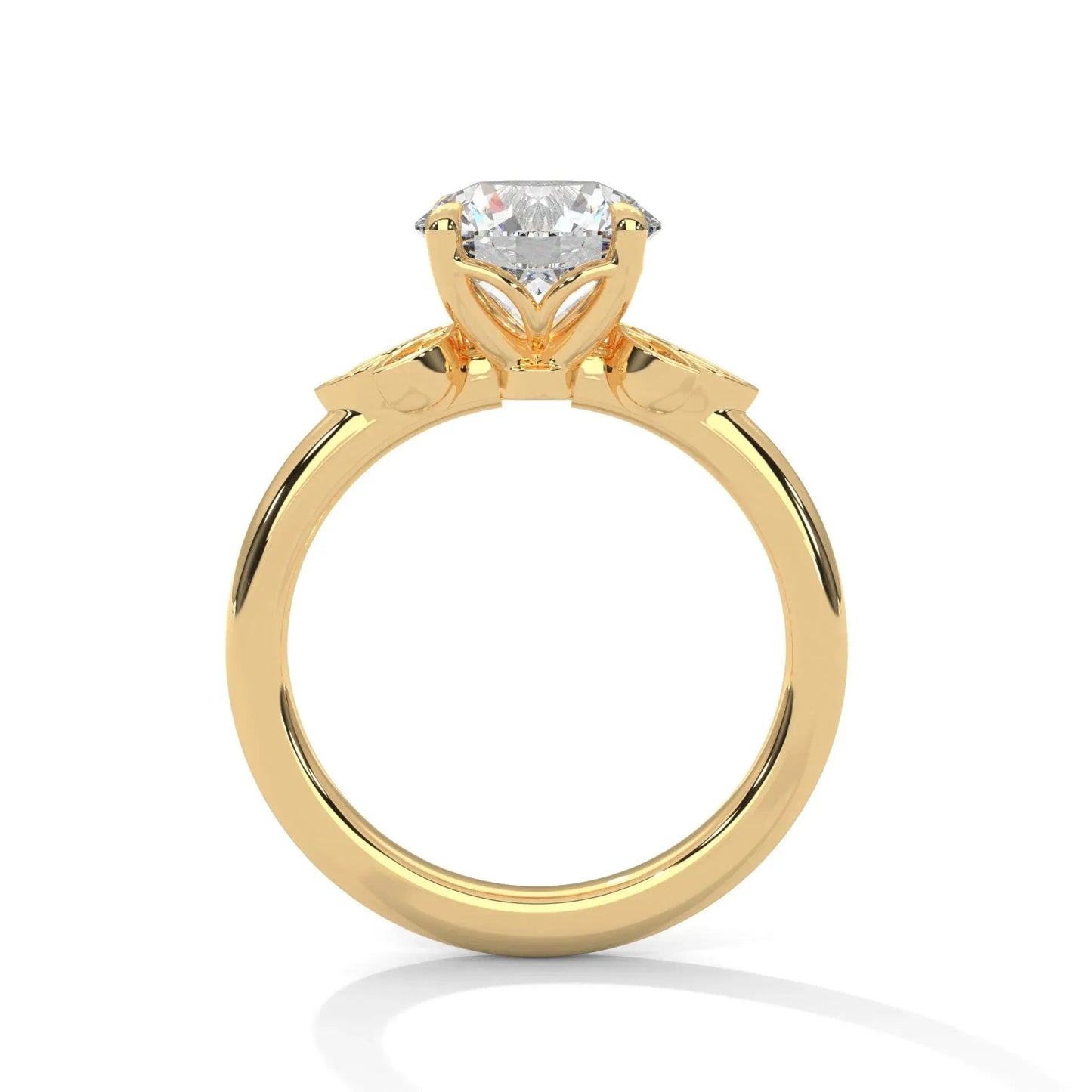 3.50 CT Round Cut Cluster Moissanite Diamond Engagement Ring