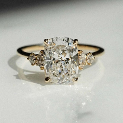 3.00 Ct Cushion Cut Moissanite Engagement Ring, Cushion Cut Ring, Elongated Cushion, Cushion Cut Ring for Her