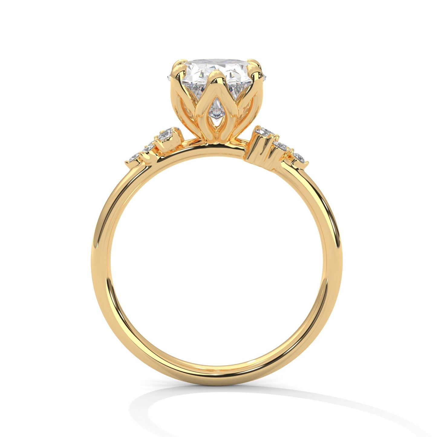 3.50 CT Oval Cut Unique Cluster Moissanite Diamond Engagement Ring