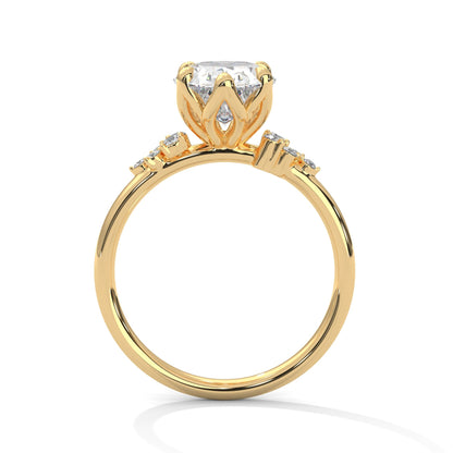 3.50 CT Oval Cut Unique Cluster Moissanite Diamond Engagement Ring
