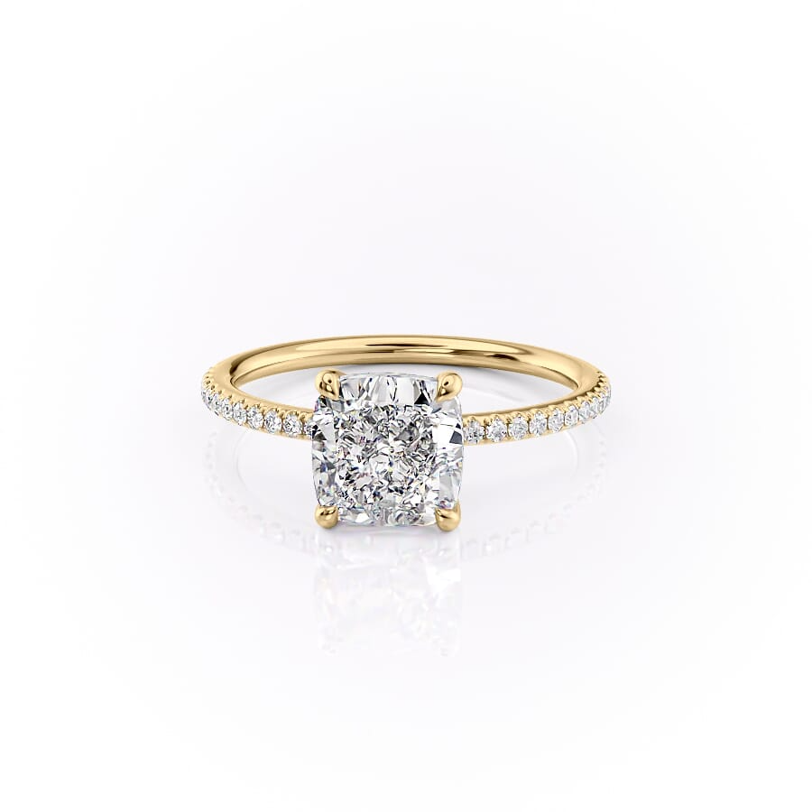 1.0CT Cushion Diamond Moissanite Pave Engagement Ring