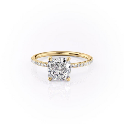 1.0CT Cushion Diamond Moissanite Pave Engagement Ring