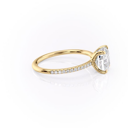 1.0CT Cushion Diamond Moissanite Pave Engagement Ring