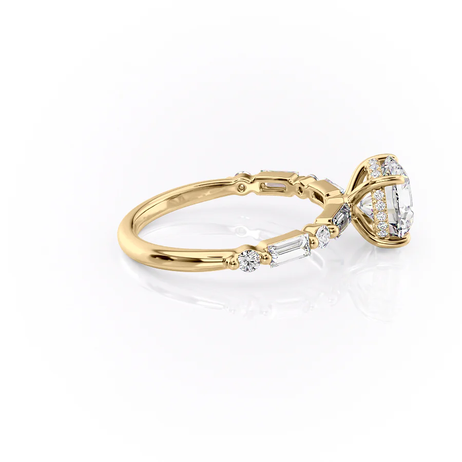 1.0CT Round Diamond Moissanite Pave Engagement Ring