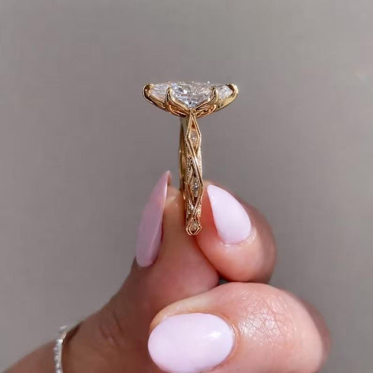 4 CT Marquise Cut Moissanite Diamond Engagement Ring
